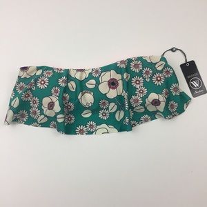 Wildfox Strapless Flutter Bandeau Bikini Top. B1